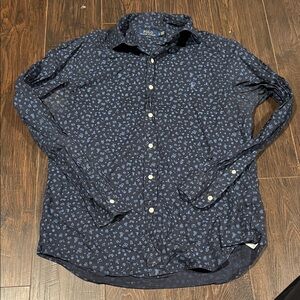 Polo by Ralph Lauren Navy Shirt with Light Blue Floral Print